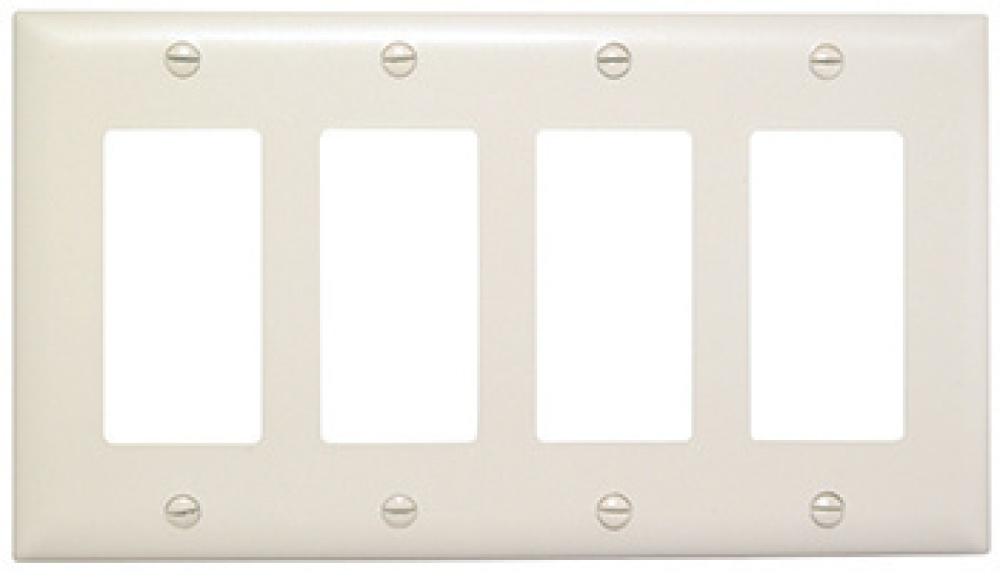 4-GANG DECORATOR WALL PLATE,IVORY