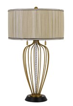  BO-2859TB - Laval 60W X 2 Metal Table Lamp With Pleated Softback Fabric Shade And Pull Chain Switch