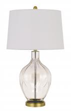  BO-2971TB - 150W 3 way Bancroft glass table lamp with hardback taper drum fabric shade