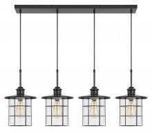  FX-2668-4P - 60W x 4 Silverton metal/glass pendant fixture (Edison bulbs included)