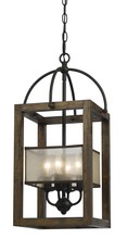  FX-3536/4 - 4 Lg Mission Wood/Metal Chandelier