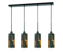  FX-3641-4 - 60W X 4 Reggio Wood Pendant Glass Fixture (Edison Bulbs Not included)