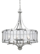  FX-3646-6 - 60W X 6 Vincenzametal  Chandelier With Trasparent Fabric Shade