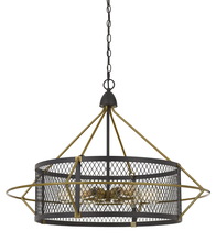  FX-3696-6 - 60W X 6 Caserta Metal Chandelier With Mesh Shade (Edison Bulbs Not included)