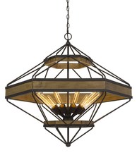  FX-3702-9 - Alicante 60W X 9 Pine Wood/Metal Chandelier  (Edison Bulbs Not included)