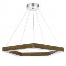  FX-3745-38 - Metz dimmable Integrated LED polygon pine wood pendant fixture. 38W, 3000 lumen, 3000K