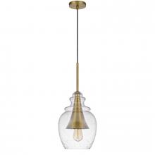  FX-3780-1 - Girona glass drop pendant with metal cone accent