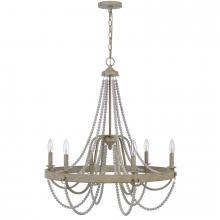  FX-3790-6 - 60w X 6 Macon Beaded Metal Chandelier