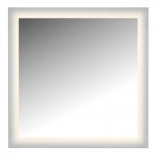CAL Lighting LM4WG-C3636 - LED Lighted Mirror Wall Glow Style With Frosted Glass To The Edge, 36" X 36" With Easy Cleat