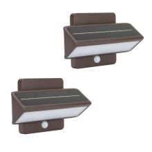  4iP2S50410 - Architectural Solar Wall Accent Light W/motion Sensor 2pk - Bronze