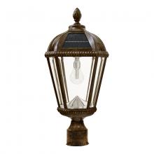  98B312 - Royal Bulb Solar Lamp with GS Solar LED Light Bulb - 3 Inch Fitter Mount - Weathered Bronze Finish