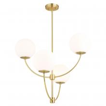  H0295 - Avers 26-in 4 Light Chandelier Natural Brass