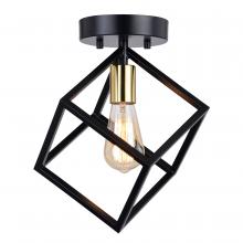  C0300 - Deering 9-in Flush Mount Matte Black and Satin Brass