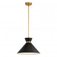  P0398 - Racine 15-in 1 Light Pendant Matte Black and Natural Brass