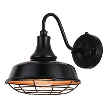  T0610 - Dorado 9-in. Outdoor Cage Wall Light Dark Bronze and Light Gold