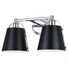  W0423 - Barrington 16-in. 2 Light Vanity Matte Black and Chrome