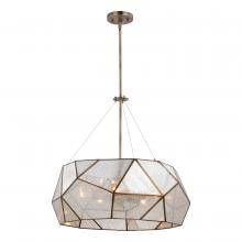  P0318 - Euclid 24 in.W 5 Light Pendant Aged Brass