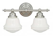  W0169 - Huntley 2L Vanity Milk Glass Satin Nickel