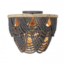  16-1374GRY - Regina Andrew Lorelei Wood Bead Flush Mount