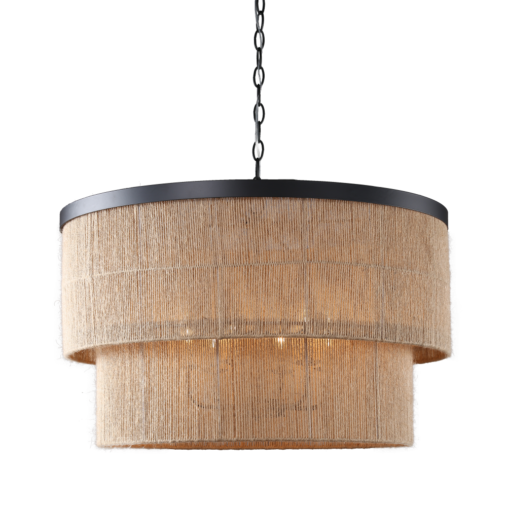 Whitsunday Two-tier Abaca Drum Chandelier