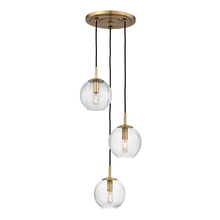  2033-AGB-CL - 3 LIGHT PENDANT WITH CLEAR GLASS