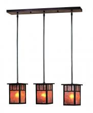 Arroyo Craftsman HICH-4L/3DTF-MB - 4" huntington 3 light in-line, double t-bar overlay