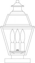  INC-8GRCLR-BK - 8" inverness column mount with glass roof