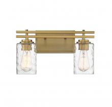  V6-L8-6090-2-322 - Baxter 2-Light Bathroom Vanity Light in Warm Brass