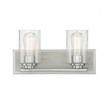  V6-L8-7609-2-165 - Sheppard 2-Light Bathroom Vanity Light in Satin Nickel with Greywood