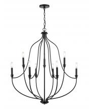  98009-MB - Senoia 9-Light Chandelier Ceiling Light Matte Black