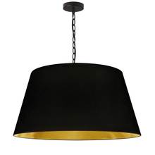  BRY-L-BK-698 - 1LT Brynn Large Pendant, Blk/Gld Shade, Black