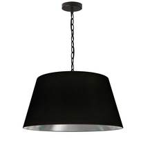  BRY-M-BK-697 - 1LT Brynn Medium Pendant, BLK/SV Shade, Black