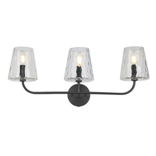  ELN-213W-MB-CLR - 3LT Incandescent Vanity, MB w/ CLR Hammered Glass