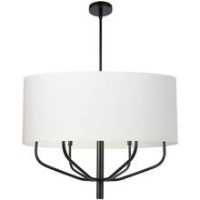  ELN-306C-MB-790 - 6LT Incandescent Pendant, MB w/ WH Fabric Shade