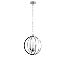  KAR-143C-PC - 3LT Chandelier, Polished Chrome w/Jeweled Accents