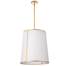  NDR-183P-GLD-WH - 3LT Notched Pendant GLD, WH Shade & Diff