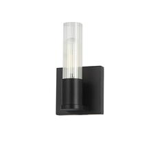  TBE-41W-MB - 1LT Incand Wall Sconce,  MB w/ CLR Fluted Glass