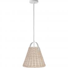Dainolite SND-141P-MW - 1 Light Incandescent Pendant Matte White with Wicker Shade