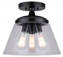  IPL1097A03BK13 - Declan 3 Light Pendant, Black Finish