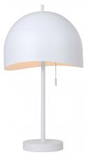  ITL1122A21WH - HENLEE, ITL1122A21WH, MWH Color, 1 Lt Table Lamp, 60W Type A, On-Off Pull Chain, 11.75" W x 21.2