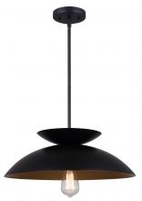  IPL786B01BK - ZIVA, IPL786B01BK, MBK Color, 1 Lt Rod Pendant, 60W Type A, 17.75" W x 13 - 55" H