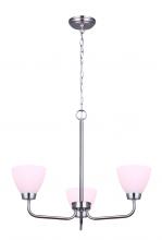  ICH765A03BN - Noah 3 Light Chandelier, Nickel Finish