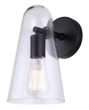  IWF1144A01BK - LUISA 5.88 in. 1 Light Black Sconce with Clear Glass Shade