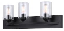  IVL370A03BK-CL - Hampton 3 Light Vanity, Black Finish