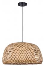  IPL2025B01BK - SARIEL, IPL2025B01BK, MBK Color, 1 Lt Cord Pendant, Bamboo, 60W Type A, 18" W x 11 - 59" H