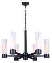  ICH1153A06BK - KRISTELLA 6 Light Matte Black Glam Chandelier for Dining Rooms and Living Rooms