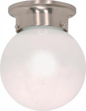 Nuvo 60/245 - 1 Light - 6" Flush with White Glass - Brushed Nickel Finish