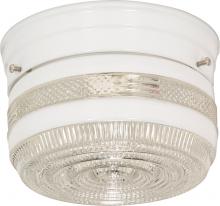 Nuvo SF77/097 - 1 Light - 6'' Flush with White and Crystal Accent Glass - White Finish
