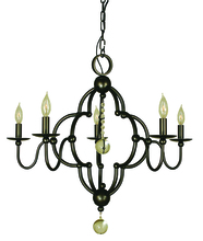  1161 AB - 5-Light Antique Brass Quatrefoil Dining Chandelier