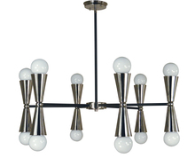  3036 SB/MBLACK - 12-Light Satin Brass/Matte Black Equinox Chandelier